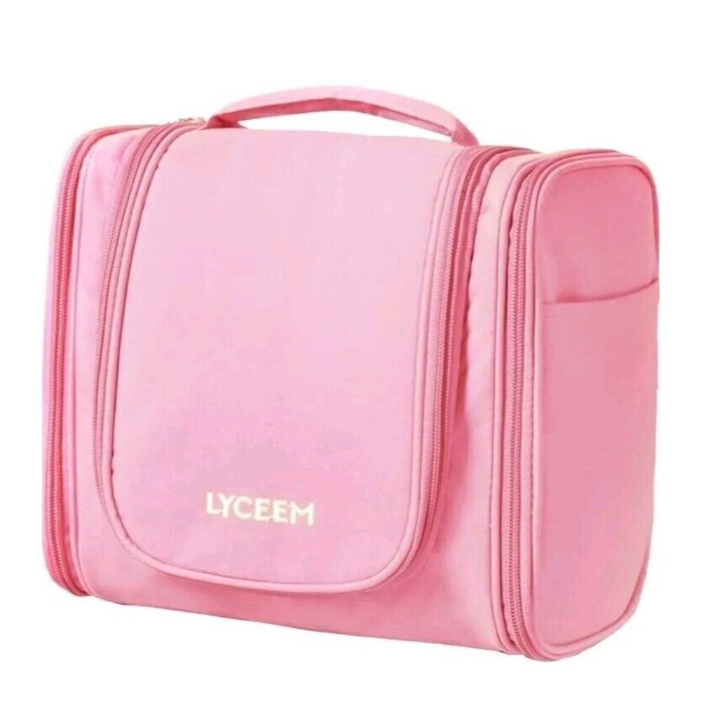Lyceem Space Large Travel Toiletry Bag Pink - Hanging Toiletries